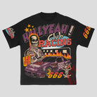 Oversized Club Racing 666 Skull T-Shirt - true-deals-club