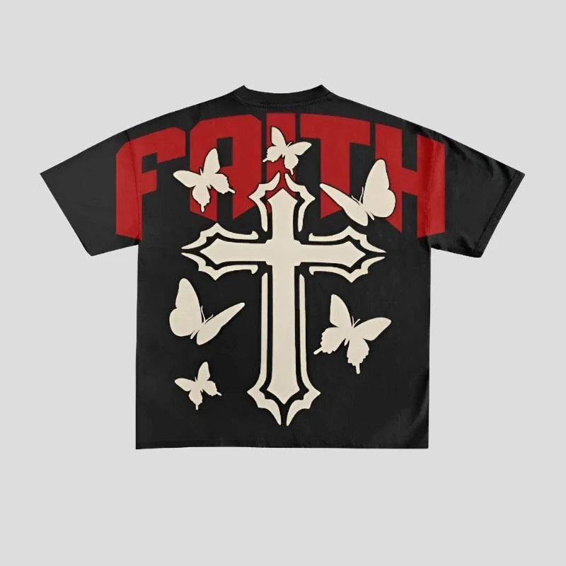 Faith Cotton Oversized Graphic Tee - true-deals-club