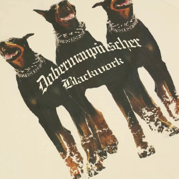 Doberman Dog Graphic Oversized Cotton T-shirt for Men - true-deals-club