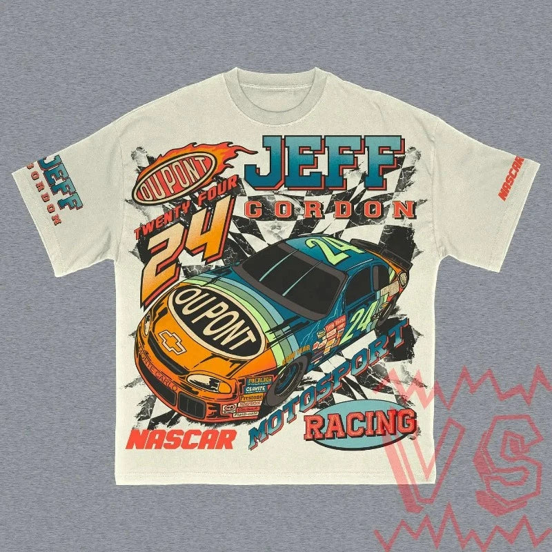 Jeff Gordon 24 Racing Nascar Motosport Oversized T-Shirt for Junior Women - true-deals-club