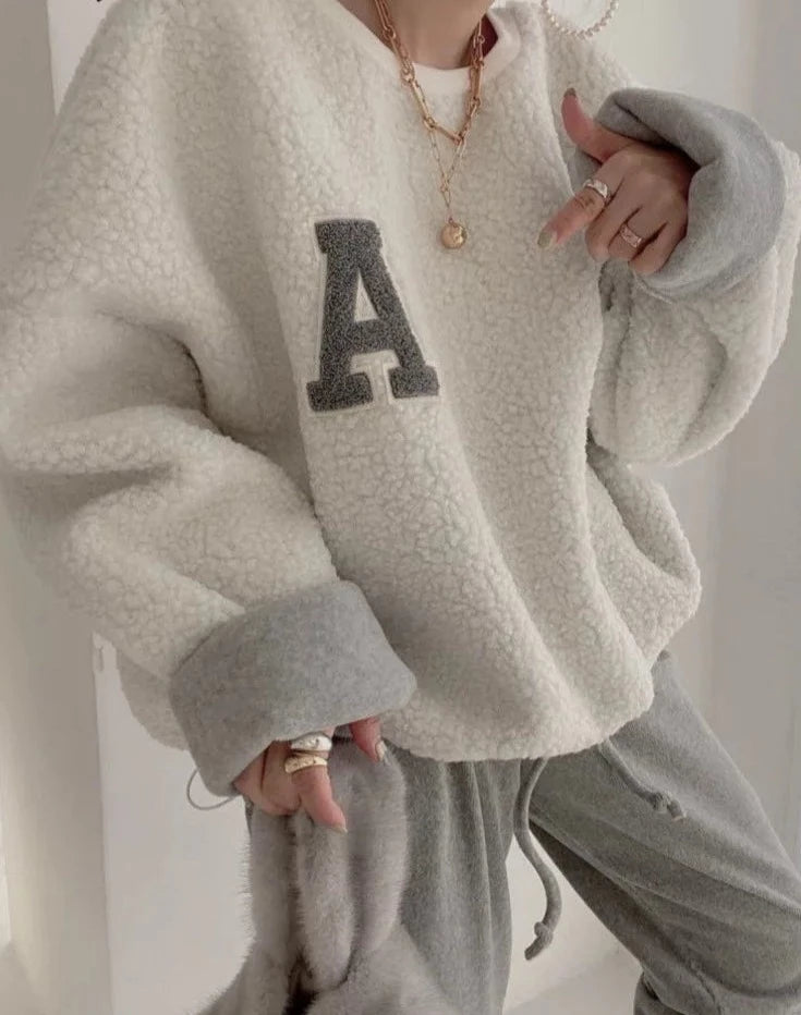 Chic Letter Sweatshirt: Women's Winter Pullover - True-Deals-Club