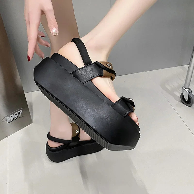 Chunky Block Heels Gladiator Sandals, 8cm for Women - true-deals-club