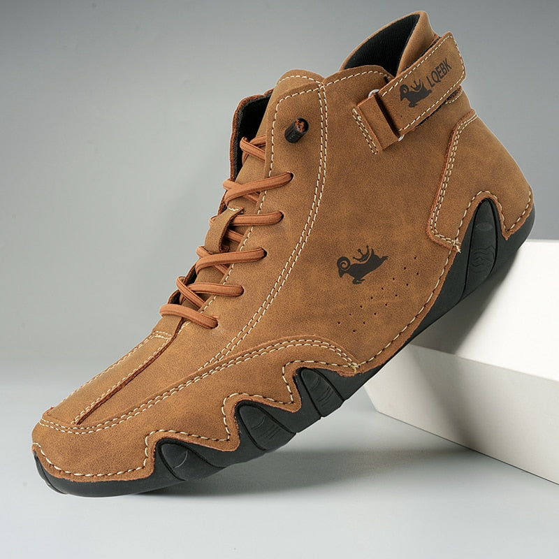 Men's Leather Luxury Ankle Sneakers - True-Deals-Club