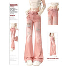 Ripped Jeans - Pink Star Denim for Women - true-deals-club