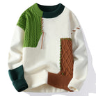 Men's Patchwork Sweater - Warm Hip-Hop Streetwear - true deals club