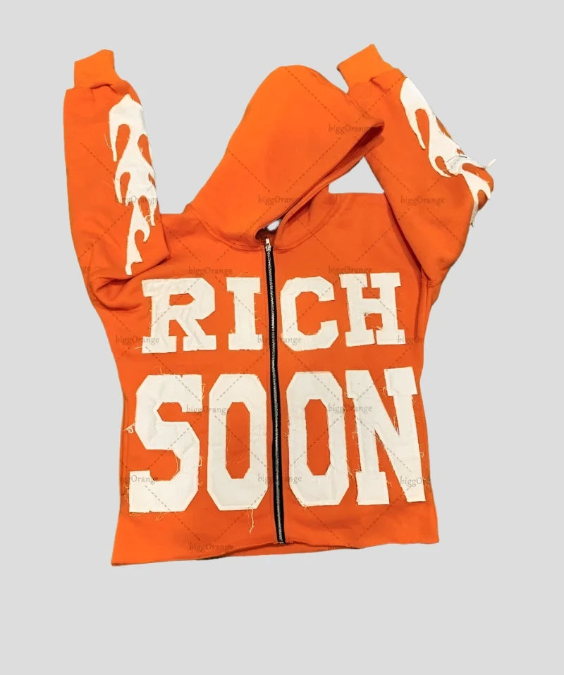 Rich Soon Hoodie - Retro Zipper Unisex Sweatshirt - true-deals-club