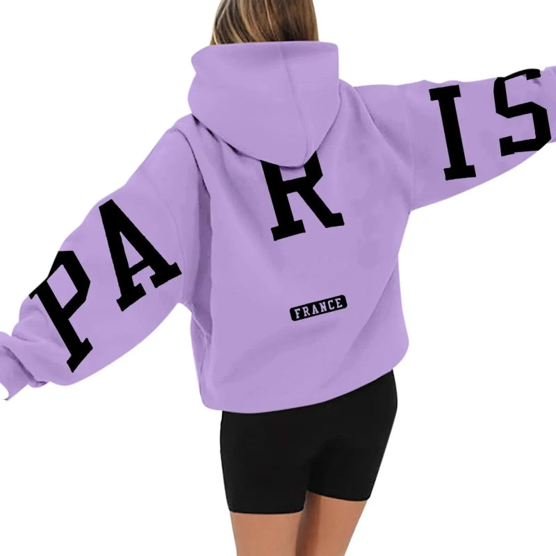 Printed Paris Hoodie for Women