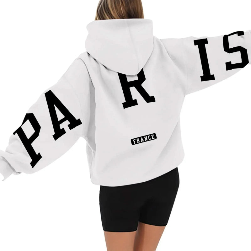 Printed Paris Hoodie for Women