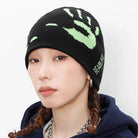 Hands Graphic Print Knit Beanie: Y2K Streetwear Aesthetic - true-deals-club