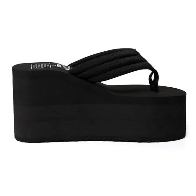 Comfy Wedge Flip Flops Black for Women: Stylish and Comfortable - true-deals-club