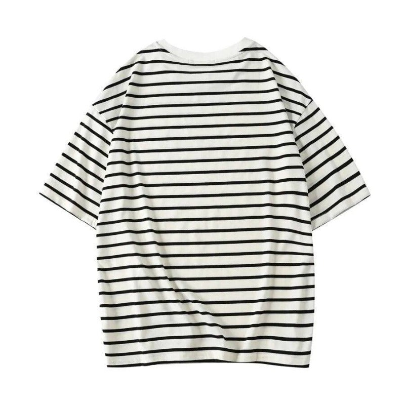 Womens Oversized Graphic Tee - Classic Striped - true-deals-club