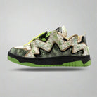 Broken Style Camo Print Green Sneakers - true-deals-club