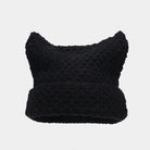 Knit Striped Beanie: Cozy Headwear Cute Cat Ears Essential - true-deals-club