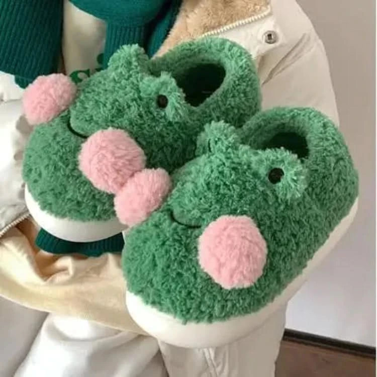 Frog Plush Slippers | Unisex Cute and Funny Indoor Shoes