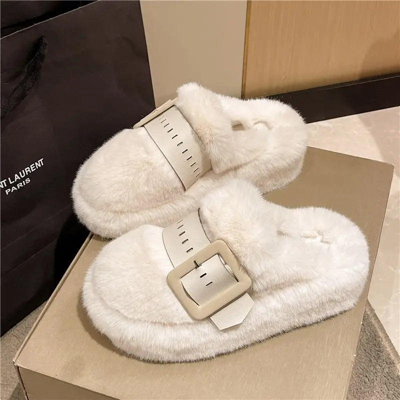 Fluffy Platform Slippers for Women - true-deals-club