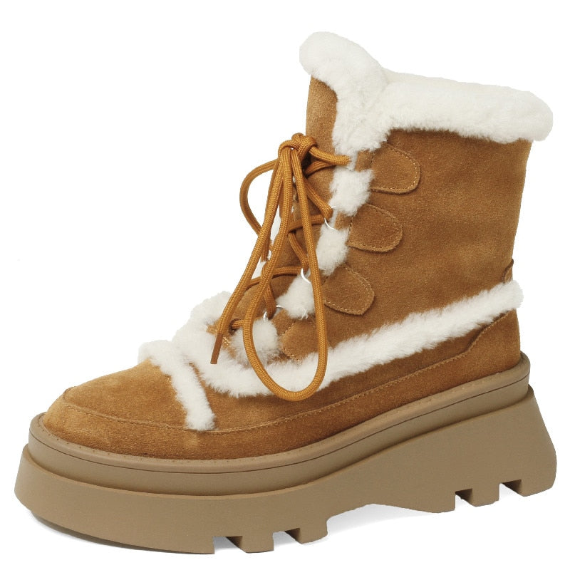 Women's Winter Warm Wool Ankle Boots - True-Deals-Club