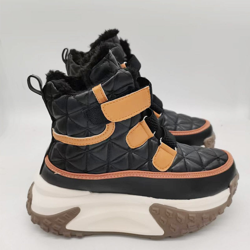 Women's Leather Chunky Sneakers - true-deals-club