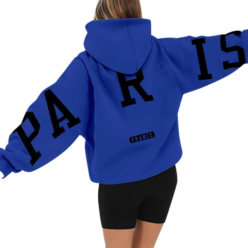 Printed Paris Hoodie for Women