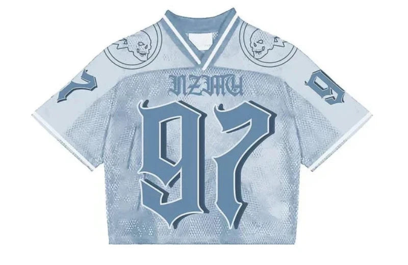 Y2K T-Shirt American Streetwear Women's Football Jersey - true deals club