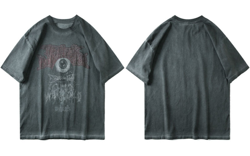 Men's Oversized Evil Eye Graphic Print T-shirts - true-deals-club