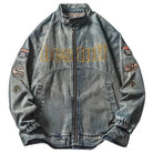 Men's Letter Embroidery, Baseball Varsity Denim Jacket - true-deals-club