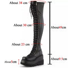 Punk Gothic Thigh High Platform Wedge Boots for Women - true-deals-club