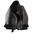 Biker jacket women's with thick lamb feather and artificial fur - true deals club