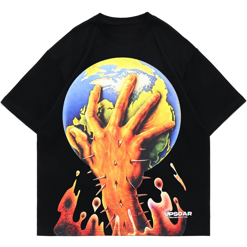 Men's Short Sleeve Gothic World Print T-shirts - true-deals-club