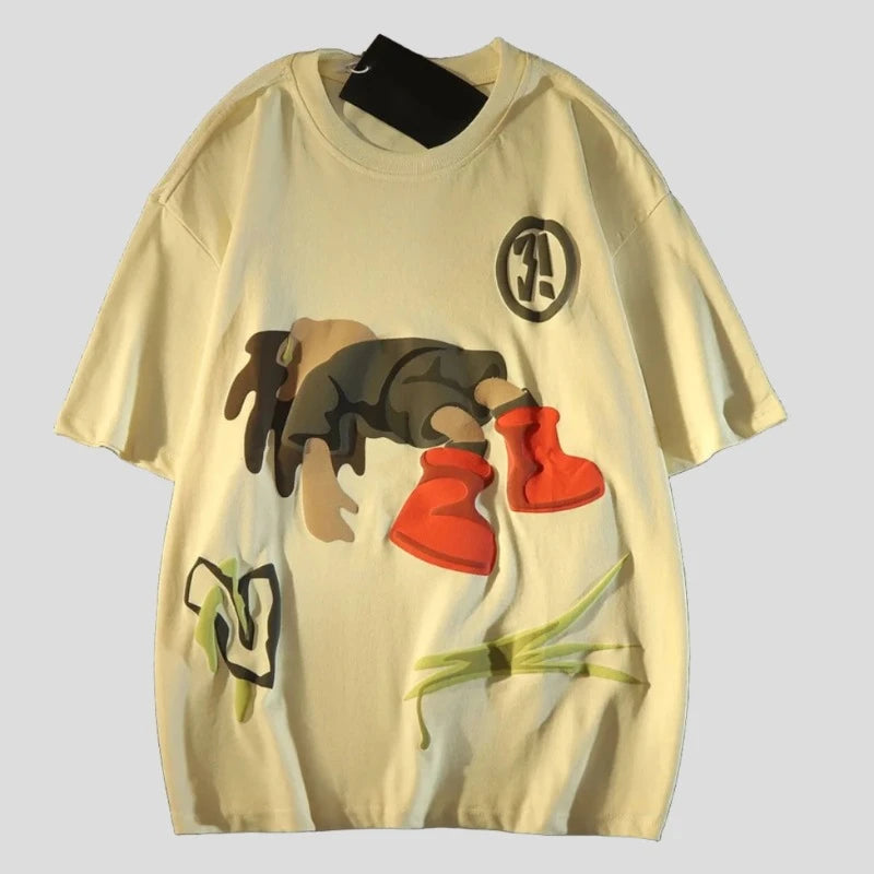 Short Sleeve Summer Y2K Print T-Shirts for Men - true-deals-club