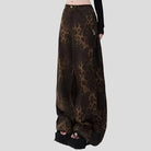 Wide Leg Denim Pants with Print - true-deals-club