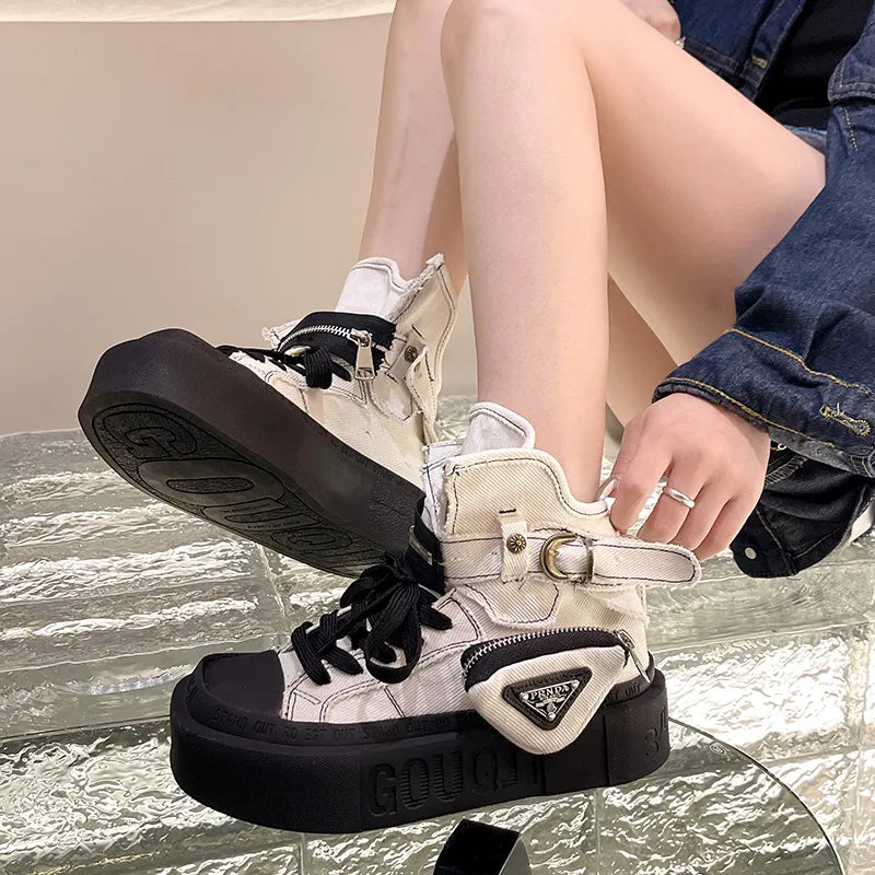 Women's Gothic Denim Short Ankle Boots - true-deals-club