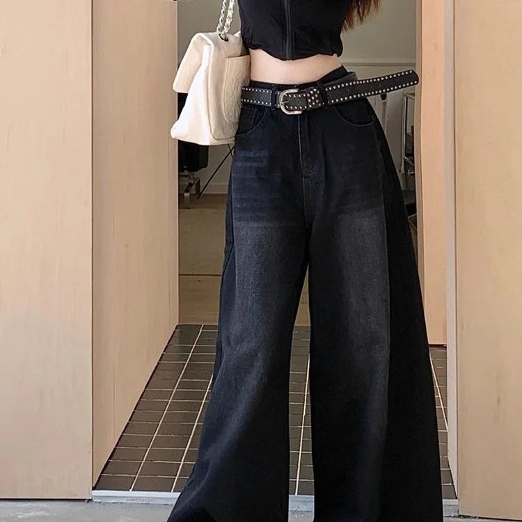 Fried Straight Wide-Leg Denim Pants: Hot Girl Baggy Jeans for Y2K Street Vintage Women - true-deals-club