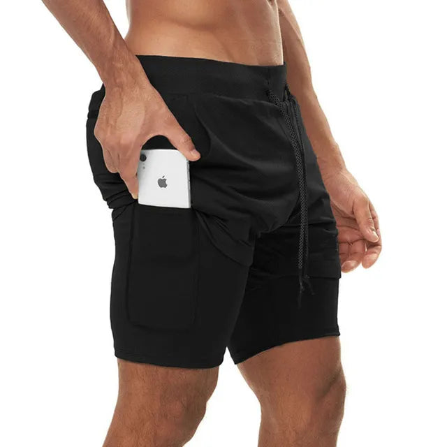 Quick Dry Fitness, Running, Workout Shorts 2 in 1 for Men - true-deals-club