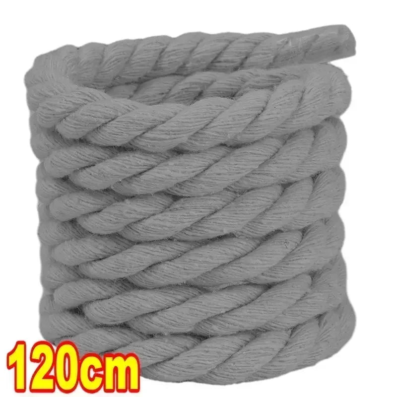 Dynamic Duo: 2PCS Thick Cotton Line Weaving Twisted Rope Shoelaces (120-160CM) - true-deals-club