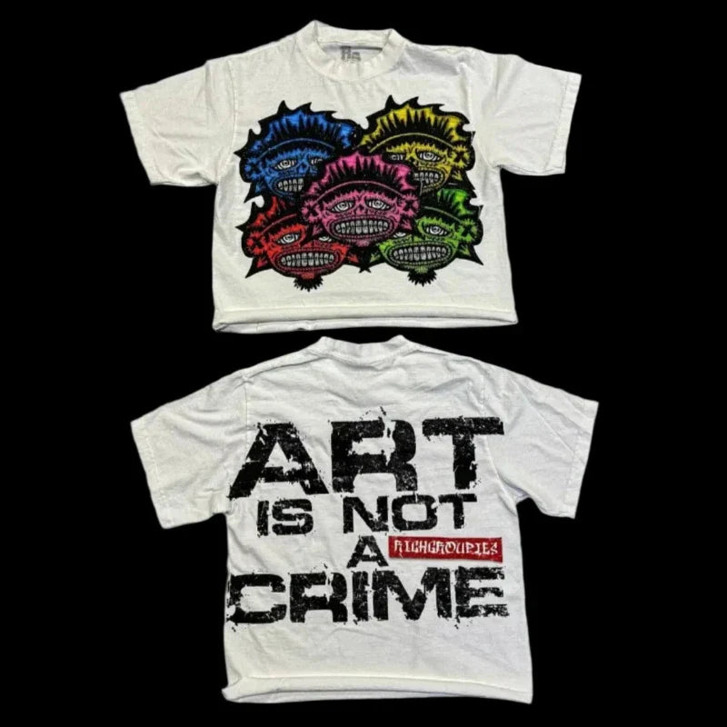 Art is Not A Crime Oversized Graphic T Shirts for Bold Statement - true deals club