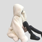 Women's Faux Fur Fluffy Hooded Winter Jacket - true-deals-club