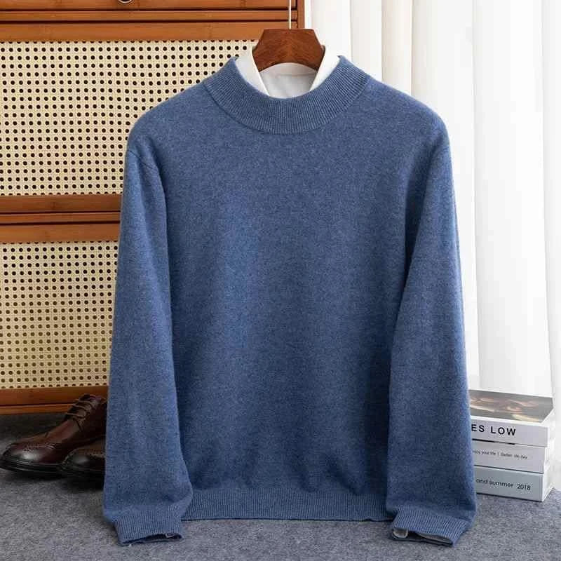 Sweater for Men | Men's 100% Wool Pullover Half-high Collar Sweater - true deals club