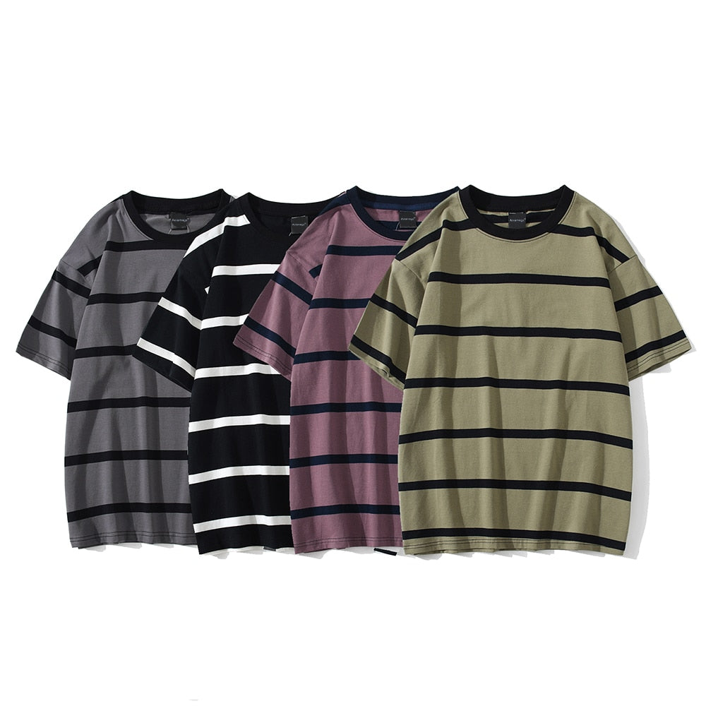 Men's Striped Short Sleeve T-Shirts - true-deals-club
