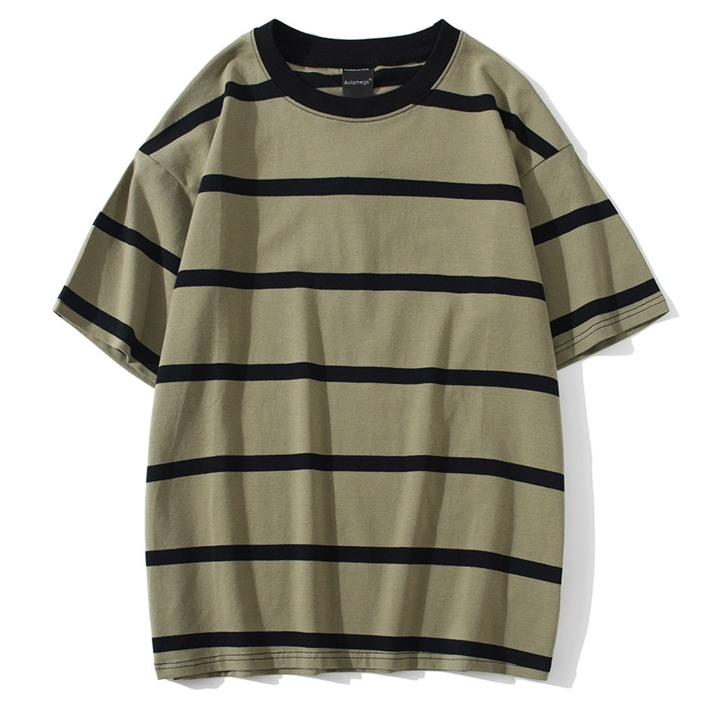 Men's Striped Streetwear All-Match T-shirts - true-deals-club