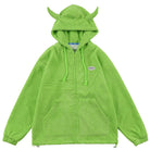 Mystical Green Hoodie Unisex with Demon Horns - true-deals-club