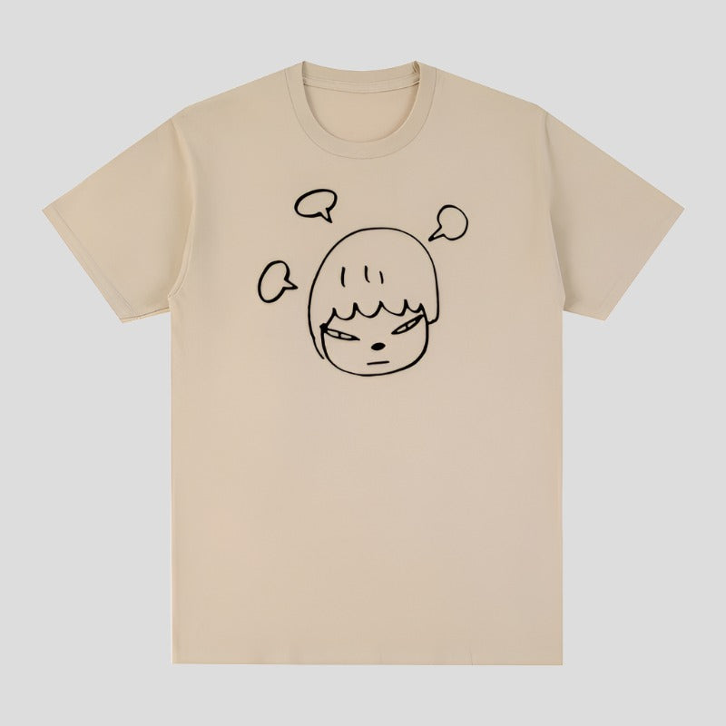 Unisex Short Sleeve Yoshitomo Nara Print T-shirts - true-deals-club