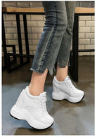 Leather High Platform Sneakers for Women - True-Deals-Club