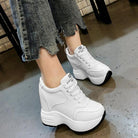 Leather High Platform Sneakers for Women - true-deals-club