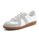 White Split Leather Sneakers Flat for Women - true-deals-club