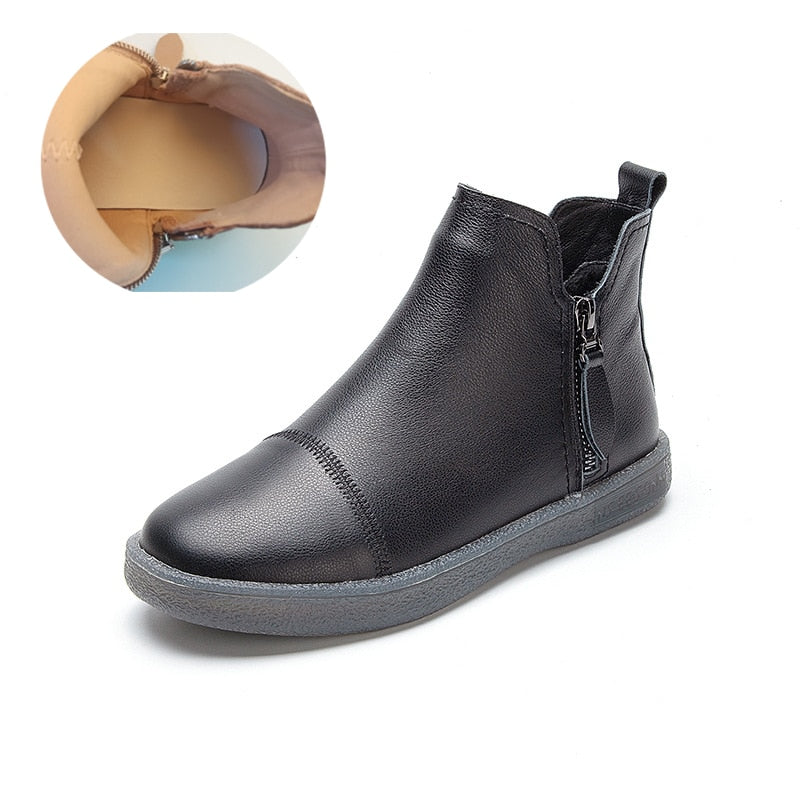 Genuine Leather Ankle Boots - true-deals-club