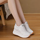 Wedge White Platform Sneakers for Women - true-deals-club