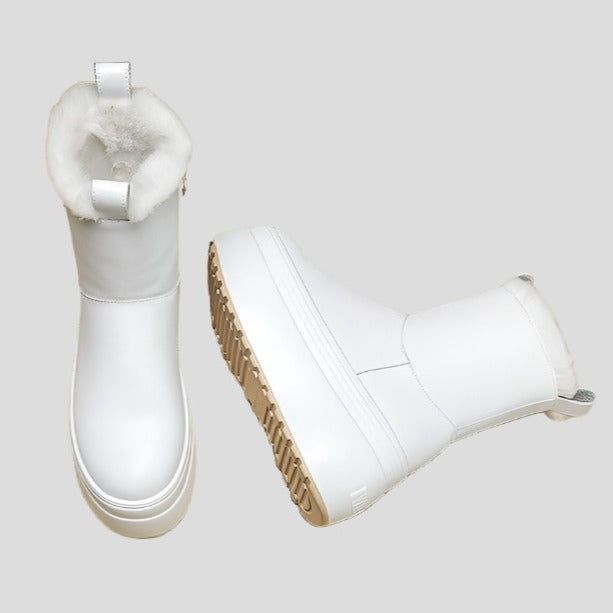 8cm Warm Microfiber Boots for Women - true-deals-club