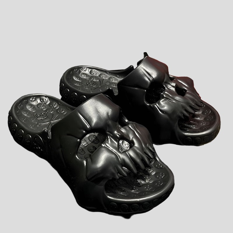 Skull Design Slides for Men Stylish Footwear - true-deals-club