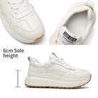 White Leather Platform Sneakers: Women's Stylish Footwear - true-deals-club