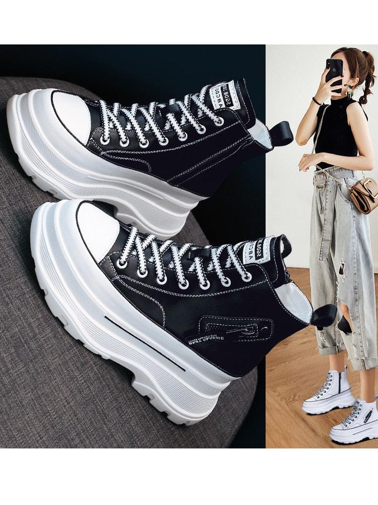 7cm Platform Wedge Sneakers for Women - True-Deals-Club